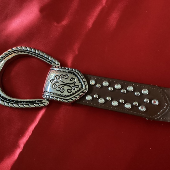 Brown Leather Western Bling Belt main image 4